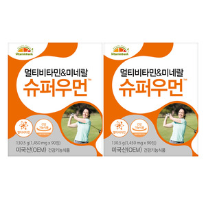[비타민뱅크] 멀티비타민&amp;미네랄 슈퍼우먼 (90정) x2개